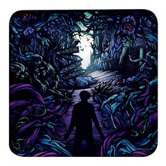 Horror Psychedelic Art Square Glass Fridge Magnet (4 Pack)