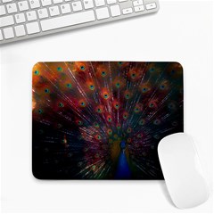 Red Peacock Feather Small Mousepad by Cowasu