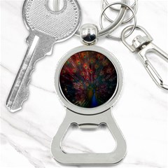 Red Peacock Feather Bottle Opener Key Chain by Cowasu