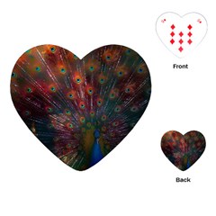 Red Peacock Feather Playing Cards Single Design (heart) by Cowasu