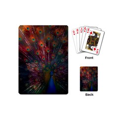 Red Peacock Feather Playing Cards Single Design (mini) by Cowasu