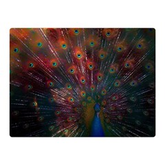 Red Peacock Feather Two Sides Premium Plush Fleece Blanket (mini)