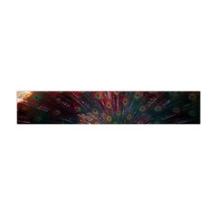 Red Peacock Feather Premium Plush Fleece Scarf (mini) by Cowasu