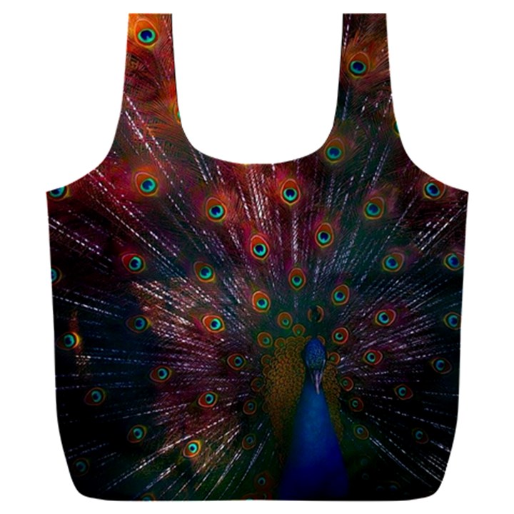 Red Peacock Feather Full Print Recycle Bag (XXL)