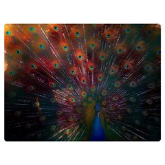 Red Peacock Feather Two Sides Premium Plush Fleece Blanket (extra Small) by Cowasu