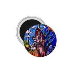 Beauty Stained Glass Castle Building 1 75  Magnets by Cowasu