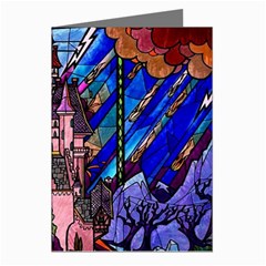 Beauty Stained Glass Castle Building Greeting Cards (pkg Of 8) by Cowasu