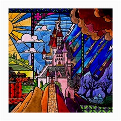 Beauty Stained Glass Castle Building Medium Glasses Cloth by Cowasu