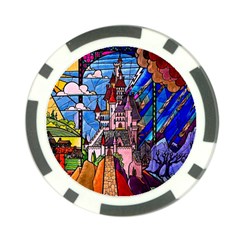 Beauty Stained Glass Castle Building Poker Chip Card Guard by Cowasu