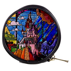 Beauty Stained Glass Castle Building Mini Makeup Bag by Cowasu