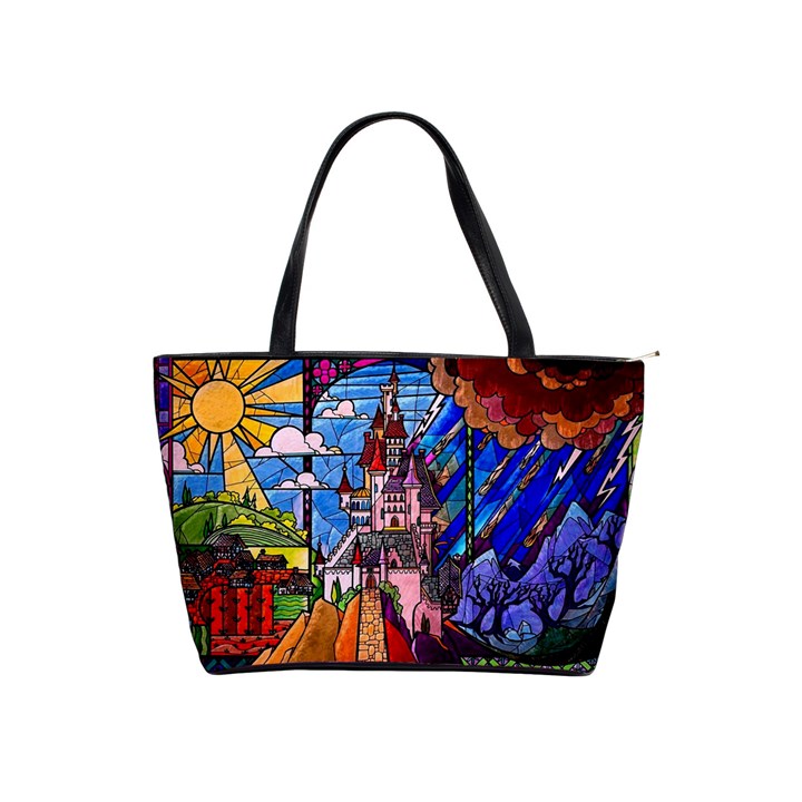 Beauty Stained Glass Castle Building Classic Shoulder Handbag