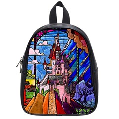 Beauty Stained Glass Castle Building School Bag (small) by Cowasu