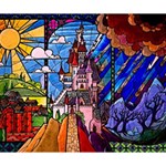 Beauty Stained Glass Castle Building Deluxe Canvas 14  x 11  (Stretched) 14  x 11  x 1.5  Stretched Canvas