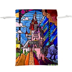 Beauty Stained Glass Castle Building Lightweight Drawstring Pouch (xl) by Cowasu