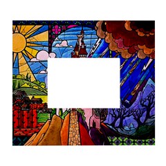 Beauty Stained Glass Castle Building White Wall Photo Frame 5  X 7  by Cowasu