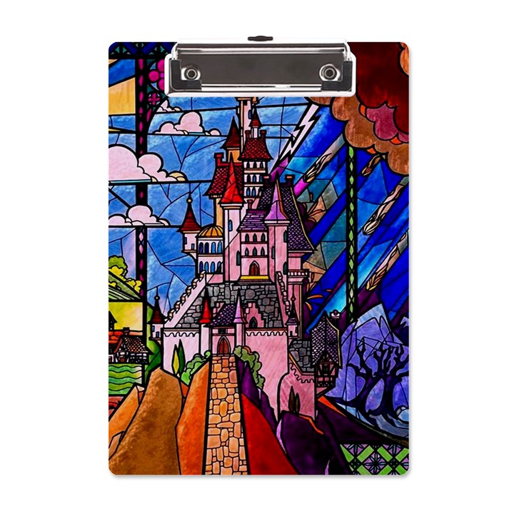 Beauty Stained Glass Castle Building A5 Acrylic Clipboard