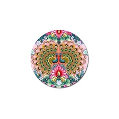 Pink Peacock Bird Pattern Texture Golf Ball Marker by Cowasu