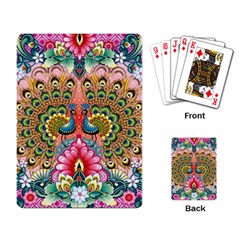 Pink Peacock Bird Pattern Texture Playing Cards Single Design (rectangle) by Cowasu