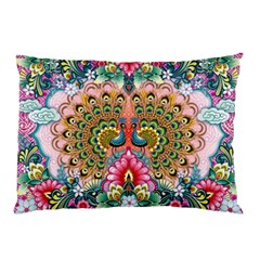 Pink Peacock Bird Pattern Texture Pillow Case (two Sides) by Cowasu