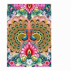 Pink Peacock Bird Pattern Texture Small Garden Flag (two Sides) by Cowasu