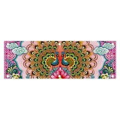 Pink Peacock Bird Pattern Texture Banner And Sign 6  X 2  by Cowasu