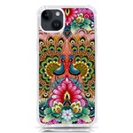 Pink Peacock Bird Pattern Texture iPhone 14 Plus TPU UV Print Case Front