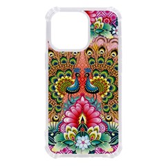 Pink Peacock Bird Pattern Texture Iphone 13 Pro Tpu Uv Print Case