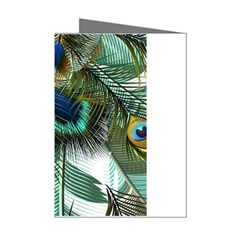 Peacock Feathers Feather Blue Green Mini Greeting Cards (pkg Of 8) by Cowasu