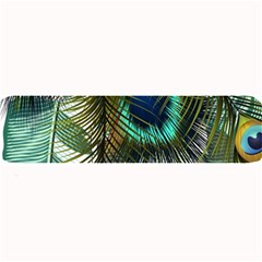 Peacock Feathers Feather Blue Green Large Bar Mat by Cowasu