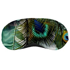 Peacock Feathers Feather Blue Green Sleeping Mask by Cowasu