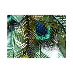 Peacock Feathers Feather Blue Green Premium Plush Fleece Blanket (mini) by Cowasu