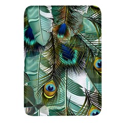 Peacock Feathers Feather Blue Green Rectangular Glass Fridge Magnet (4 Pack)