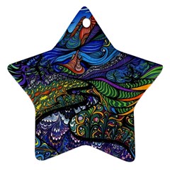 Psychedelic Landscape Ornament (star) by Cowasu