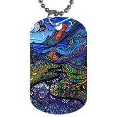 Psychedelic Landscape Dog Tag (two Sides) by Cowasu