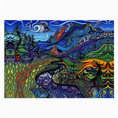 Psychedelic Landscape Large Glasses Cloth by Cowasu