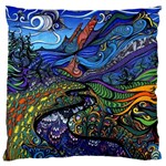 Psychedelic Landscape Large Premium Plush Fleece Cushion Case (One Side) Front