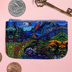 Psychedelic Landscape Large Coin Purse by Cowasu