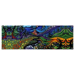 Psychedelic Landscape Banner And Sign 12  X 4 