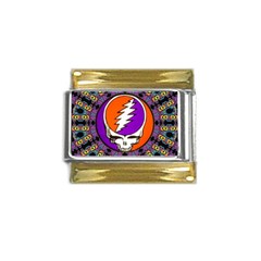 Gratefuldead Grateful Dead Pattern Gold Trim Italian Charm (9mm) by Cowasu