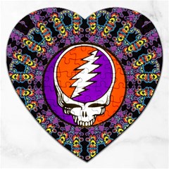 Gratefuldead Grateful Dead Pattern Jigsaw Puzzle (heart) by Cowasu