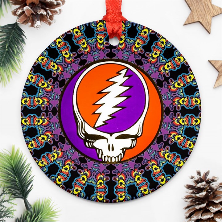 Gratefuldead Grateful Dead Pattern Round Ornament (Two Sides)