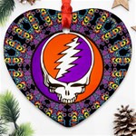 Gratefuldead Grateful Dead Pattern Heart Ornament (Two Sides) Front