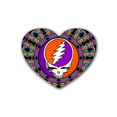 Gratefuldead Grateful Dead Pattern Rubber Coaster (heart) by Cowasu