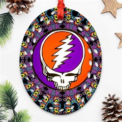 Gratefuldead Grateful Dead Pattern Ornament (oval Filigree) by Cowasu