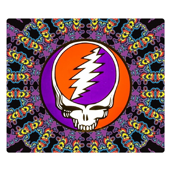 Gratefuldead Grateful Dead Pattern Two Sides Premium Plush Fleece Blanket (Small)