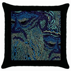 Dark Psychedelic Throw Pillow Case (black) by Cowasu