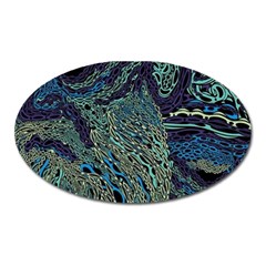 Dark Psychedelic Oval Magnet by Cowasu