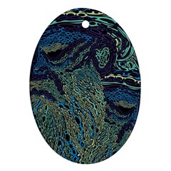 Dark Psychedelic Oval Ornament (two Sides) by Cowasu