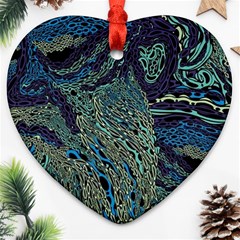 Dark Psychedelic Heart Ornament (two Sides) by Cowasu