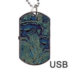 Dark Psychedelic Dog Tag Usb Flash (two Sides) by Cowasu